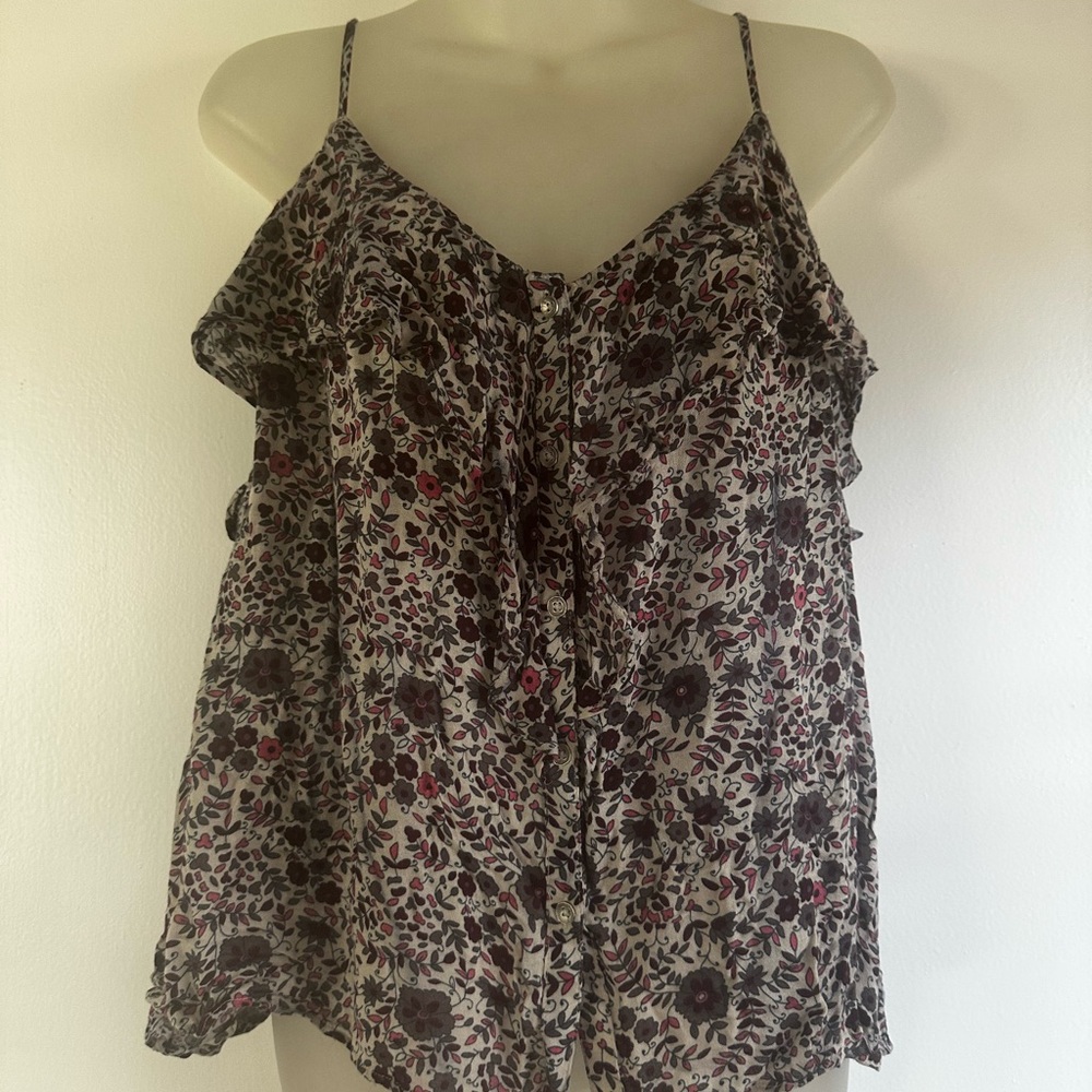 American Eagle Outfitters Floral Camisole Top - Black and Red